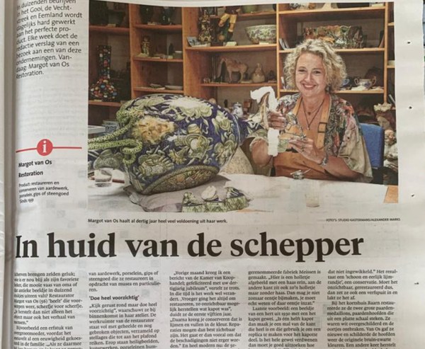 Hilversumse Margot van Os restaureert peperdure beeldjes
